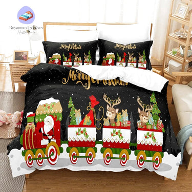 Housse de Couette Train de Noel